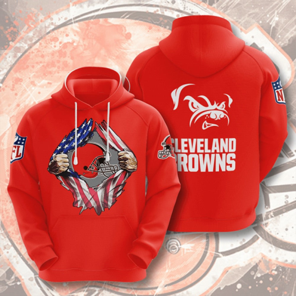 Men's Cleveland Browns Orange 3D Trending T-Shirt Hoodie 