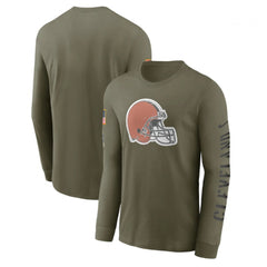 Men's Cleveland Browns Olive 2022 Salute to Service Long Sleeve T-Shirt 