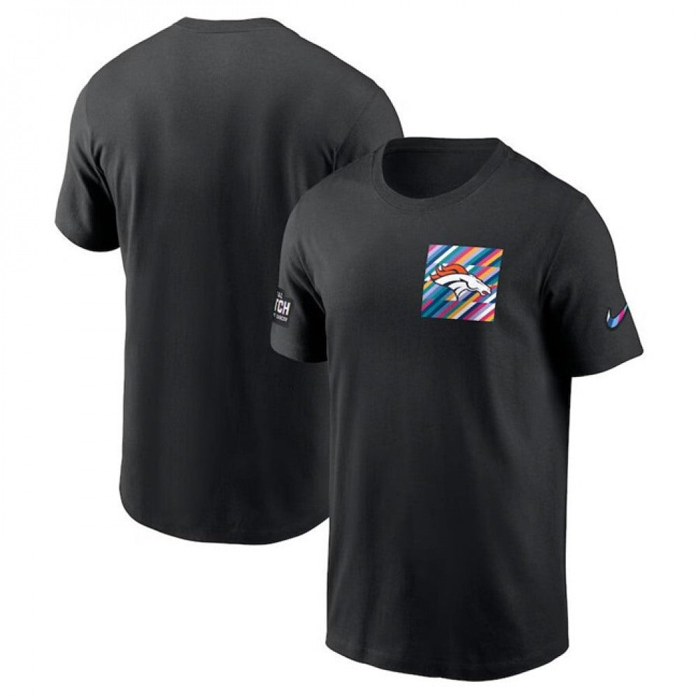 Men's Denver Broncos Black 2023 Crucial Catch Sideline Tri-Blend T-Shirt 