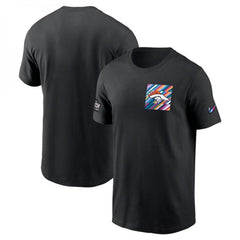 Men's Denver Broncos Black 2023 Crucial Catch Sideline Tri-Blend T-Shirt 