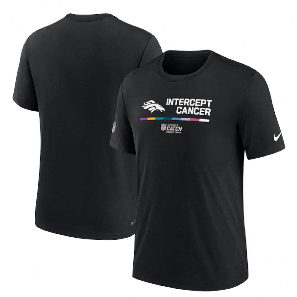 Men's Denver Broncos 2022 Black Crucial Catch Performance T-Shirt 