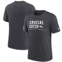 Men's Denver Broncos Charcoal 2021 Crucial Catch Performance T-Shirt 