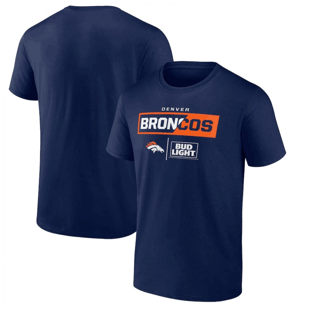 Men's Denver Broncos Navy x Bud Light T-Shirt 