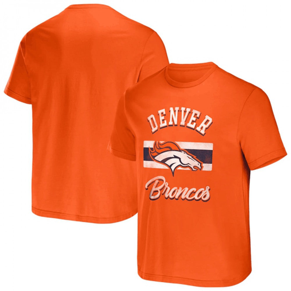 Men's Denver Broncos Orange x Darius Rucker Collection Stripe T-Shirt 