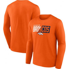Men's Denver Broncos Orange One Two Long Sleeve T-Shirt 
