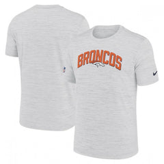 Men's Denver Broncos White Sideline Velocity Stack Performance T-Shirt 