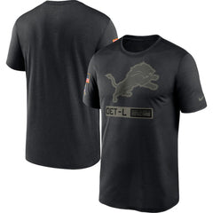 Men's Detroit Lions 2020 Black Salute To Service Performance T-Shirt 