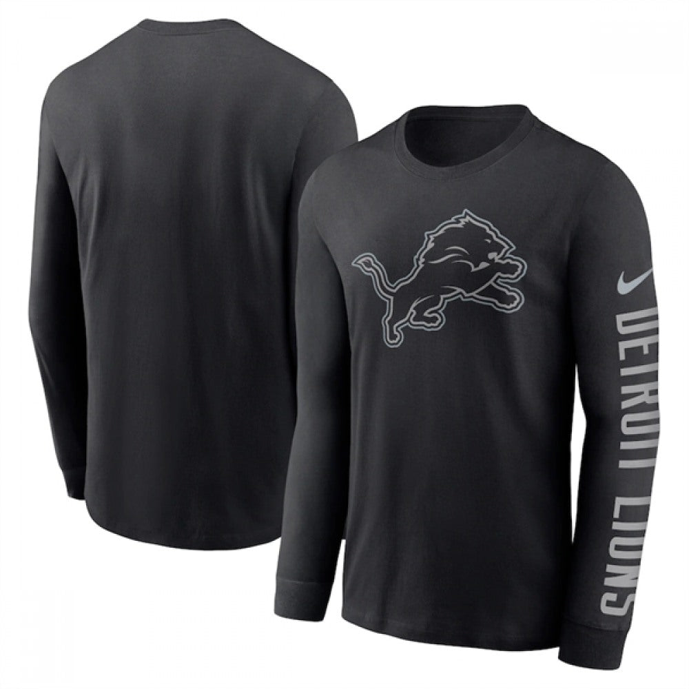 Men's Detroit Lions Black Long Sleeve T-Shirt 