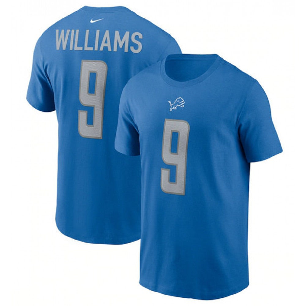Men's Detroit Lions #9 Jameson Williams 2022 Blue T-Shirt 