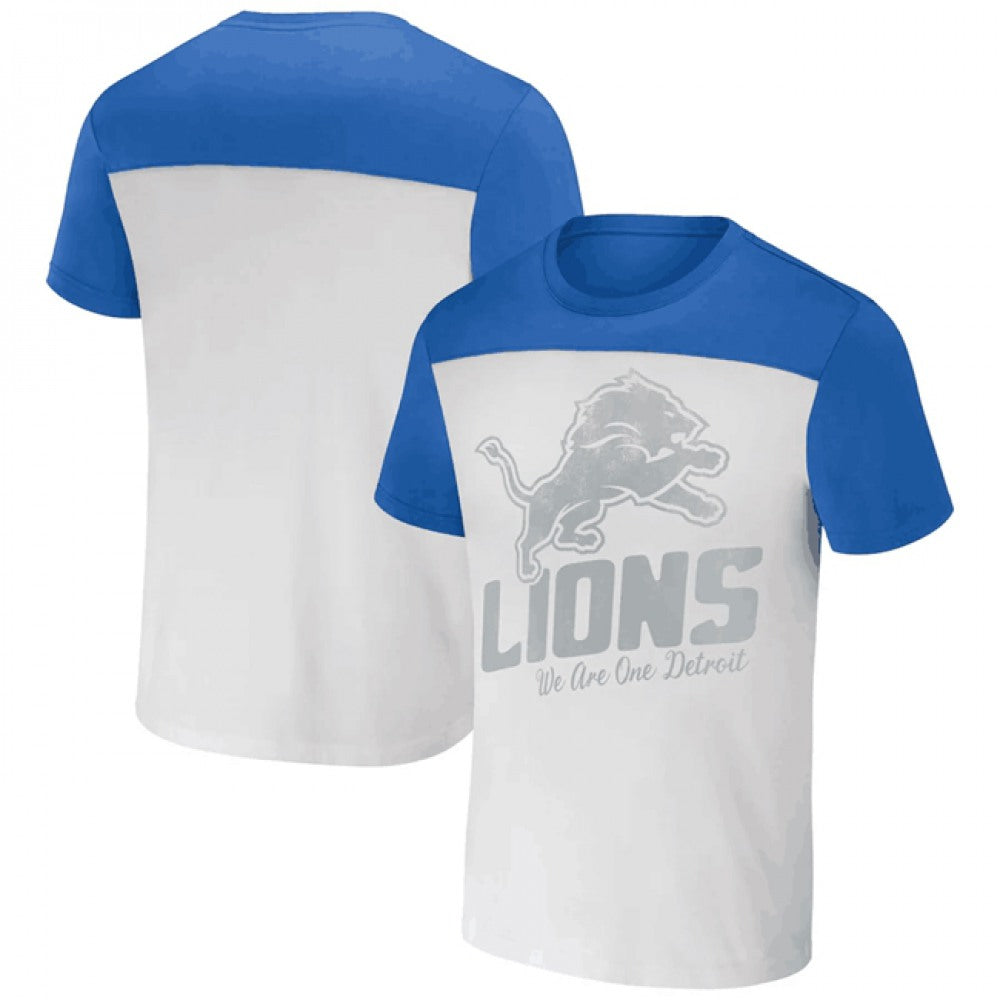 Men's Detroit Lions Cream/Blue x Darius Rucker Collection Colorblocked T-Shirt 