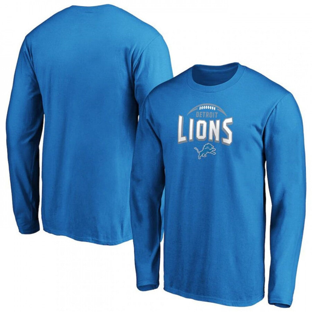 Men's Detroit Lions Blue Clamp Down Long Sleeve T-Shirt 