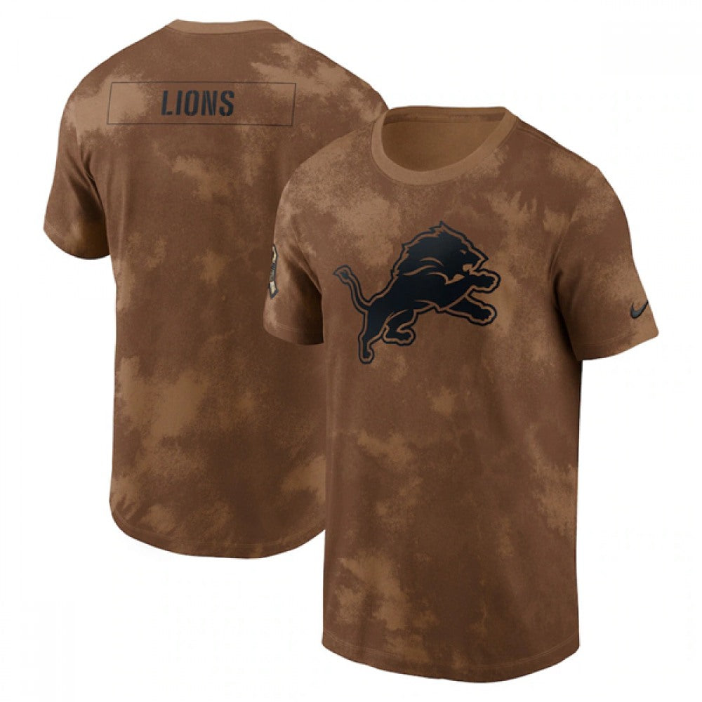Men's Detroit Lions 2023 Brown Salute To Service Sideline T-Shirt 