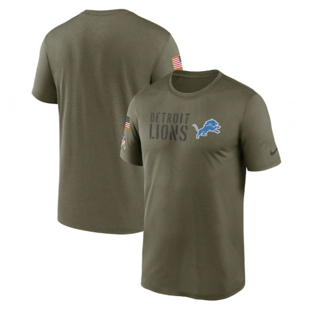 Men's Detroit Lions Olive 2022 Salute to Service Legend Team T-Shirt 