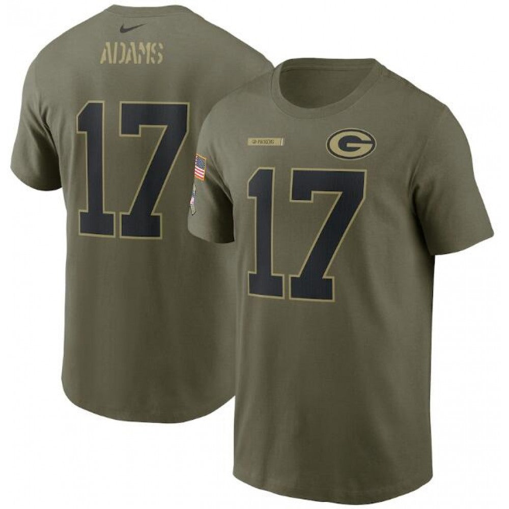 Men's Green Bay Packers #17 Davante Adams 2021 Olive Salute To Service Legend Performance T-Shirt 