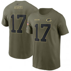 Men's Green Bay Packers #17 Davante Adams 2021 Olive Salute To Service Legend Performance T-Shirt 