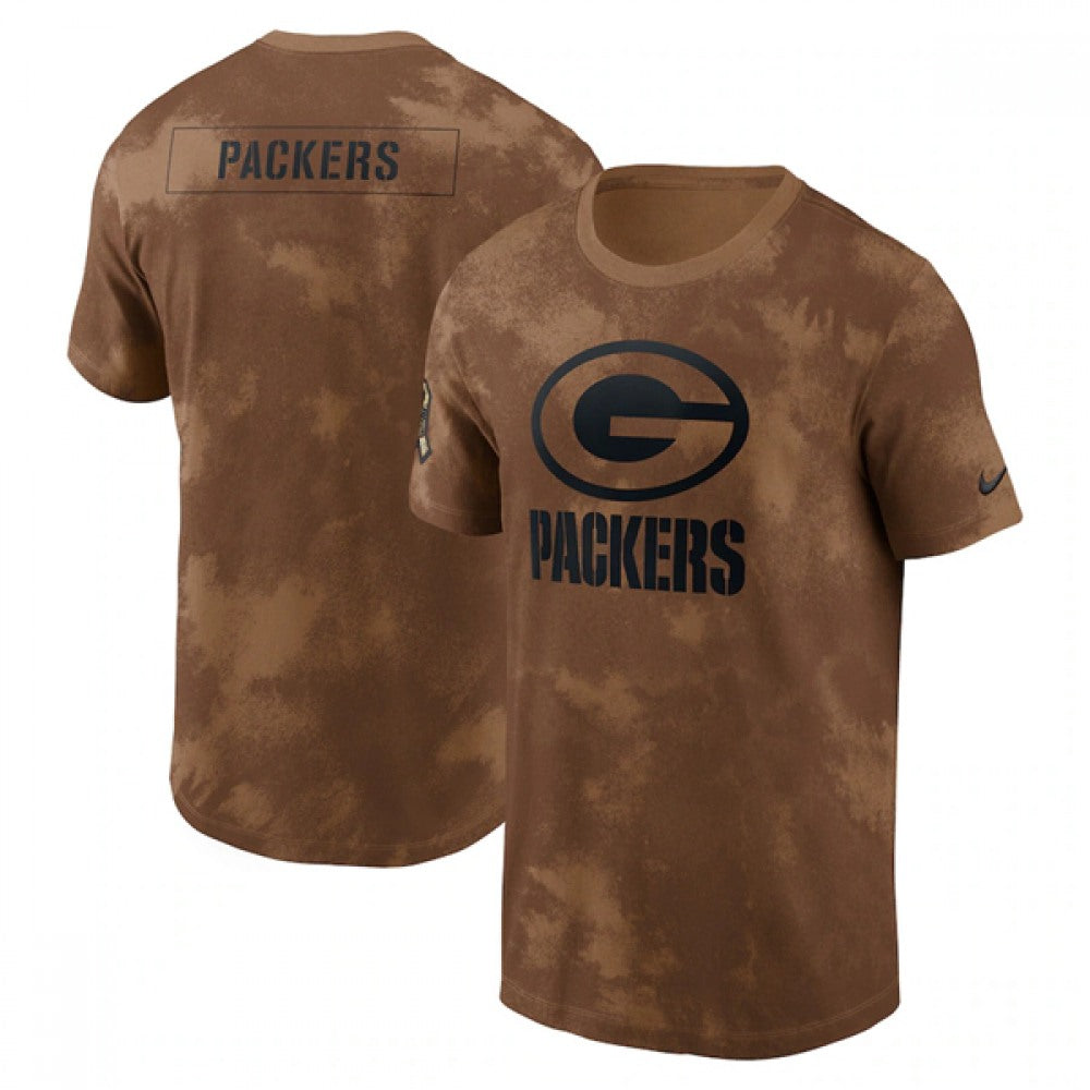 Men's Green Bay Packers 2023 Brown Salute To Service Sideline T-Shirt 