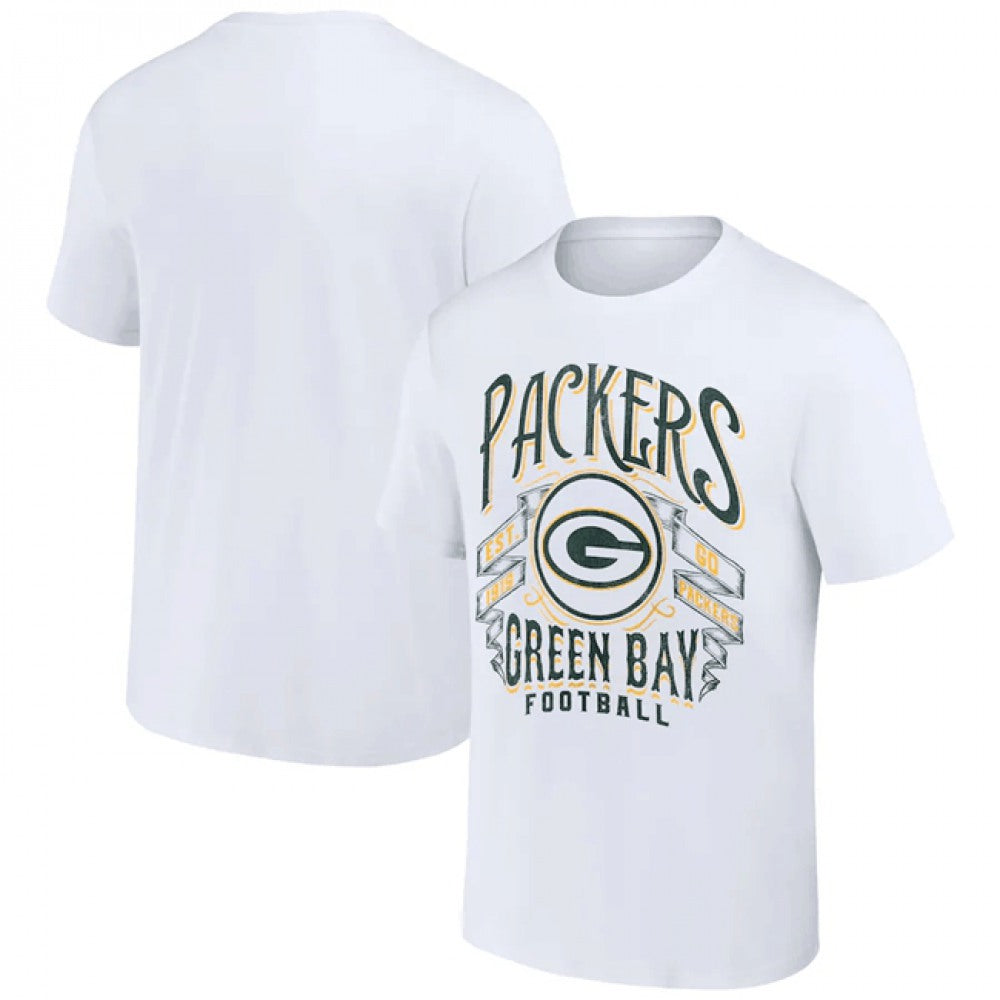 Men's Green Bay Packers White x Darius Rucker Collection Vintage Football T-Shirt 