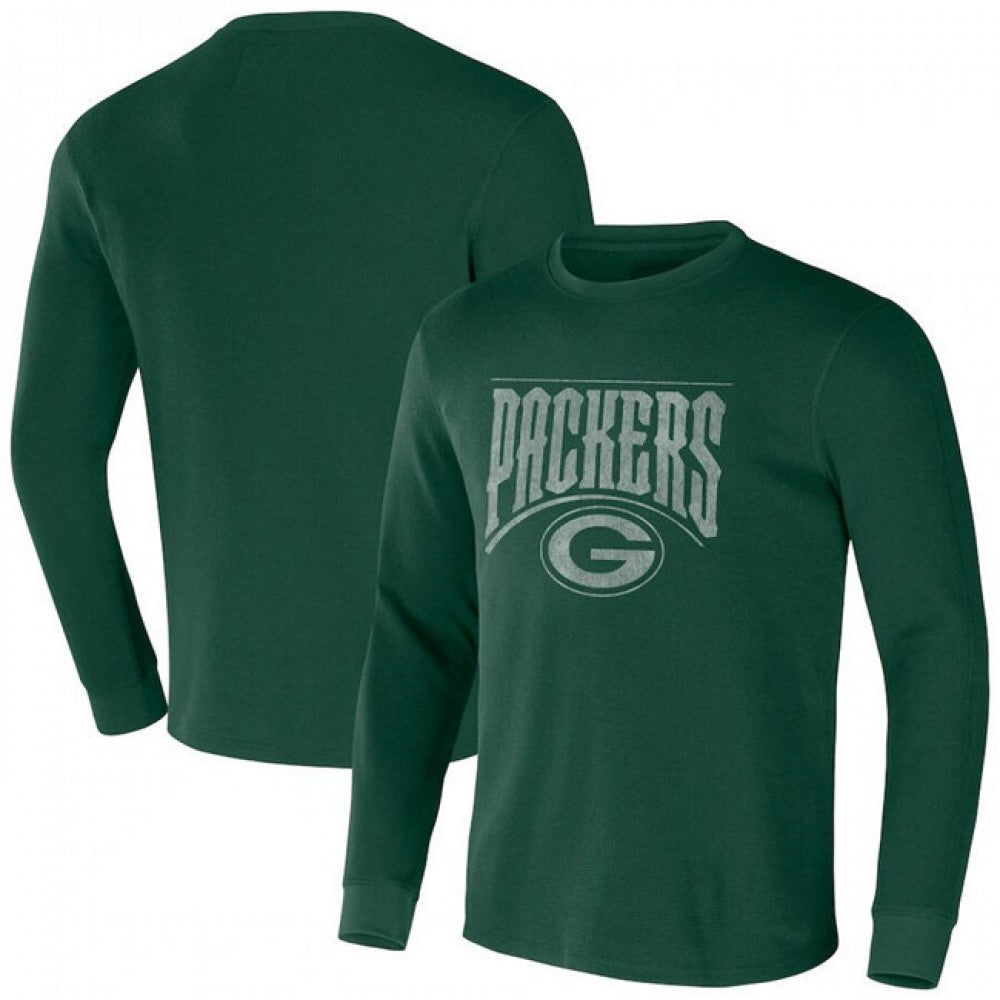 Men's Green Bay Packers X Darius Rucker Collection Green Long Sleeve Thermal T-Shirt 