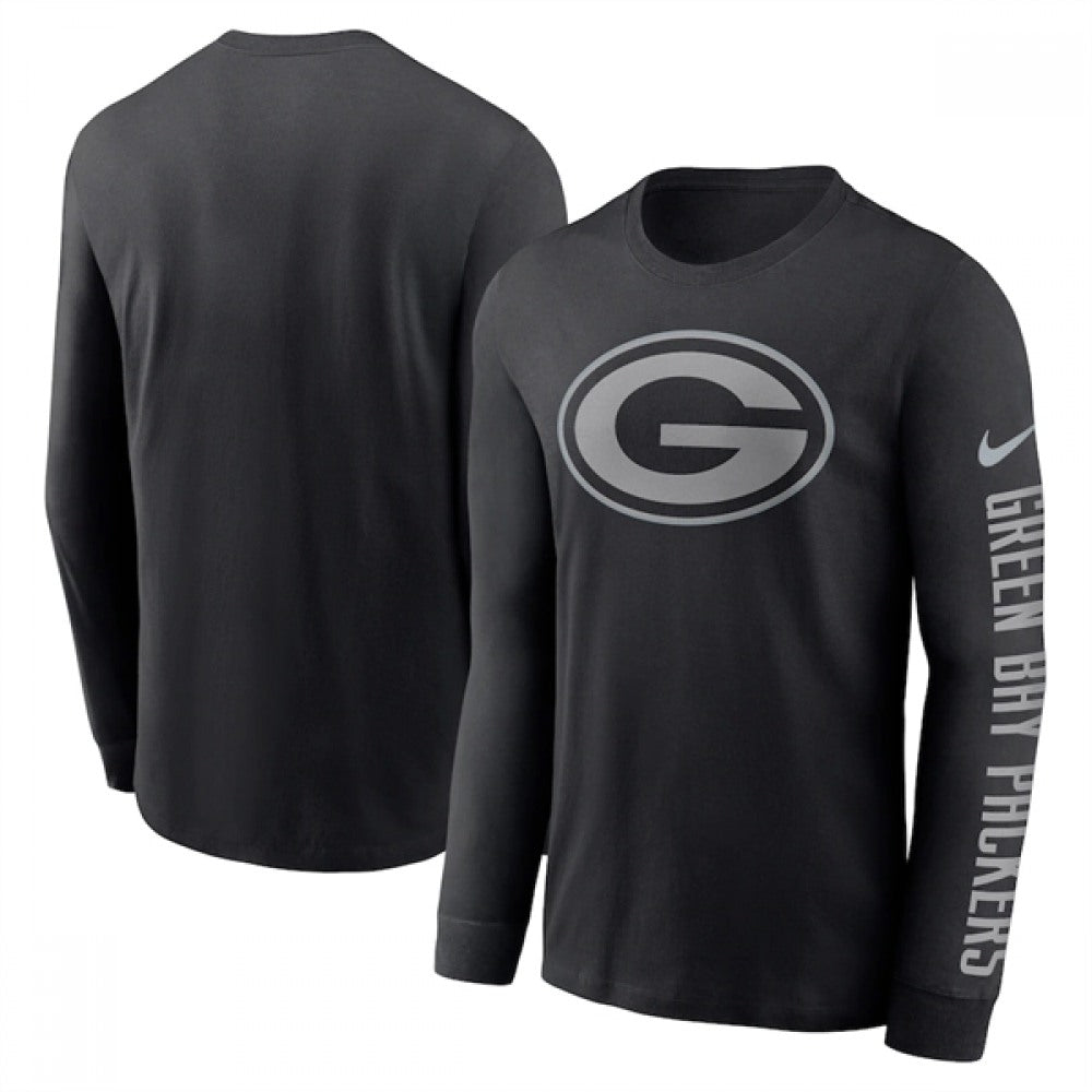 Men's Green Bay Packers Black Long Sleeve T-Shirt 
