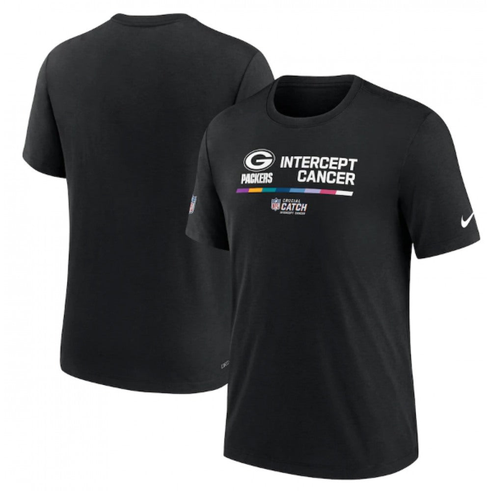Men's Green Bay Packers 2022 Black Crucial Catch Performance T-Shirt 