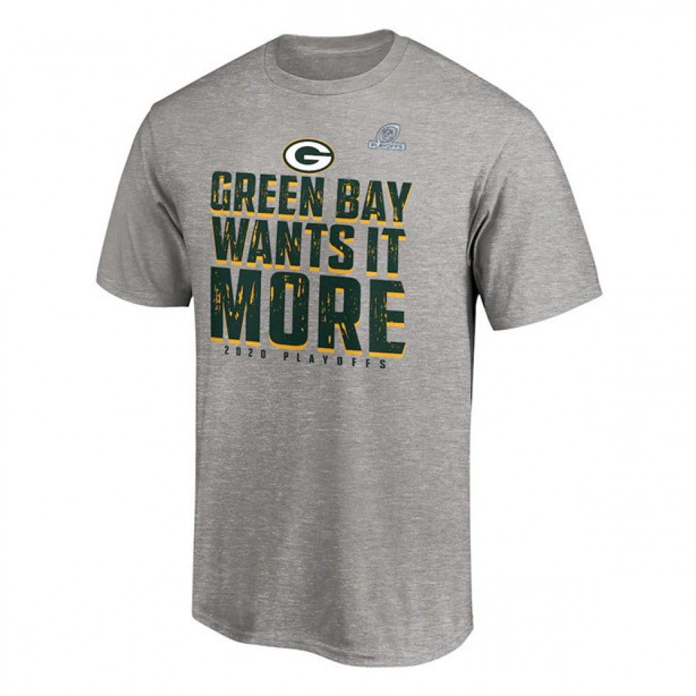 Men's Green Bay Packers Heather Gray 2020 NFL Playoffs Bound Shift NFL T-Shirt 