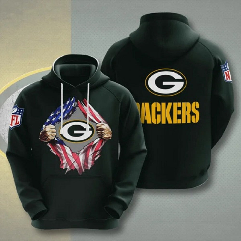 Men's Green Bay Packers Green 3D Trending T-Shirt Hoodie 