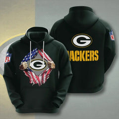 Men's Green Bay Packers Green 3D Trending T-Shirt Hoodie 