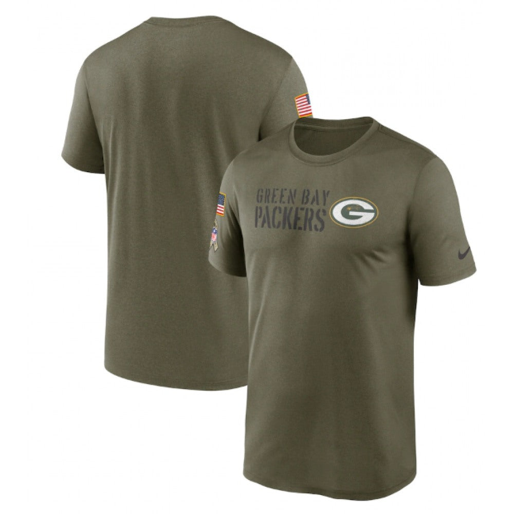 Men's Green Bay Packers Olive 2022 Salute to Service Legend Team T-Shirt 