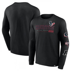 Men's Houston Texans Black High Whip Pitcher Long Sleeve T-Shirt 