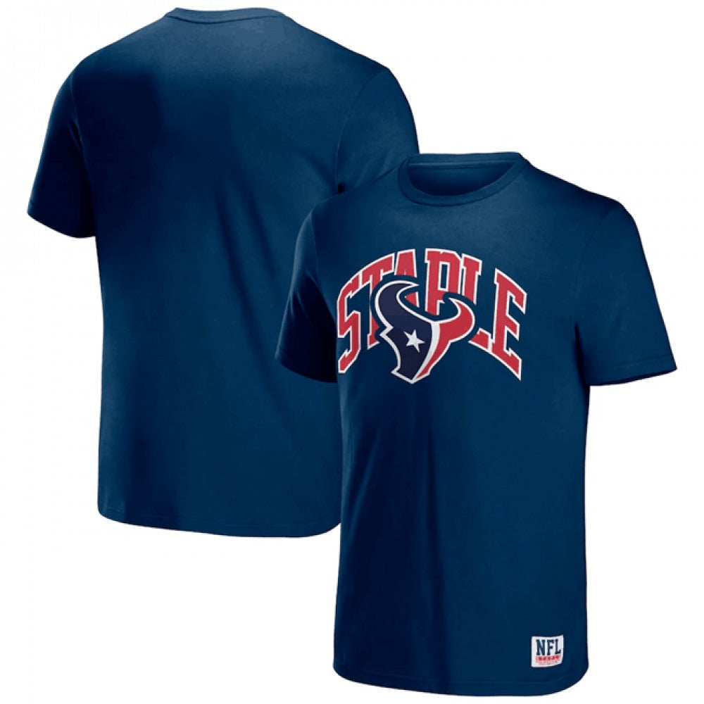 Men's Houston Texans x Staple Navy Logo Lockup T-Shirt 