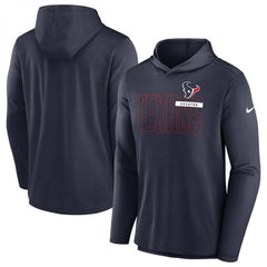 Men's Houston Texans Navy Lightweight Performance Hoodie Long Sleeve T-Shirt 