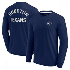 Men's Houston Texans Navy Signature Unisex Super Soft Long Sleeve T-Shirt 