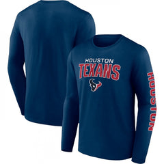 Men's Houston Texans Navy Go the Distance Long Sleeve T-Shirt 