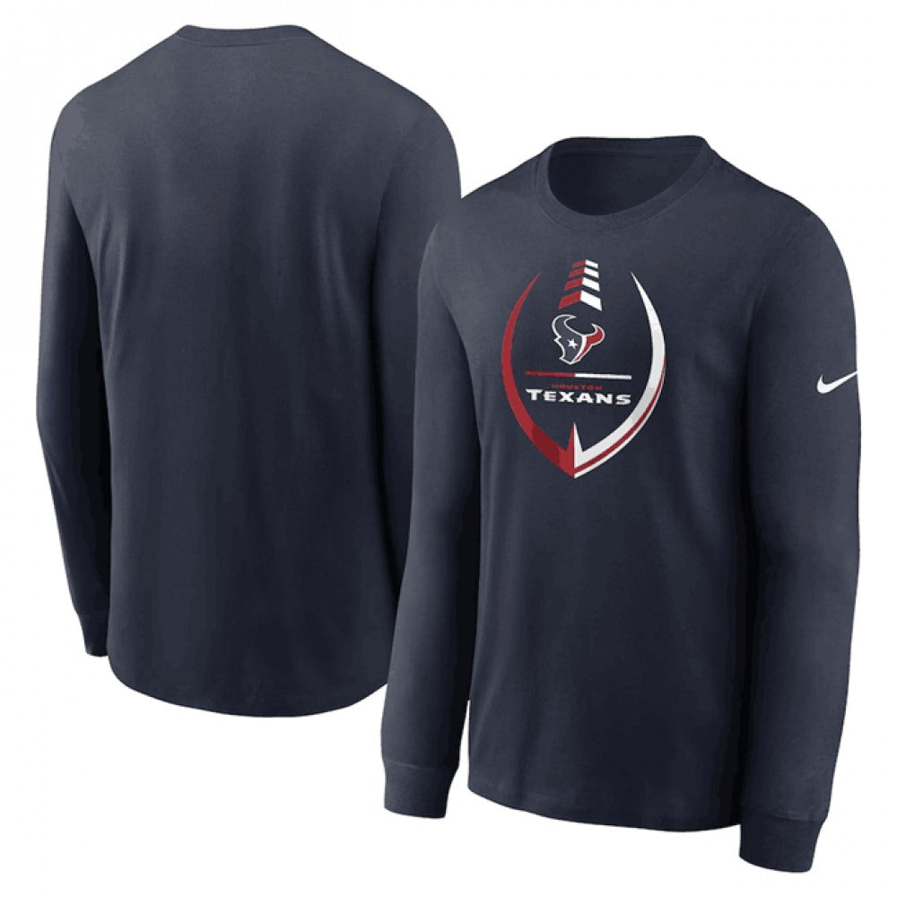 Men's Houston Texans Navy Icon Legend Performance Long Sleeve T-Shirt 