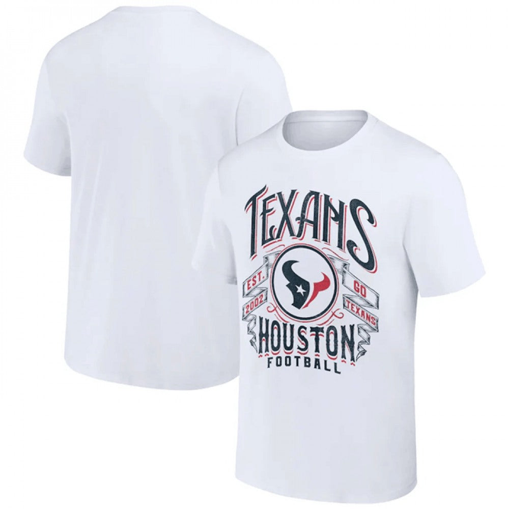 Men's Houston Texans White x Darius Rucker Collection Vintage Football T-Shirt 