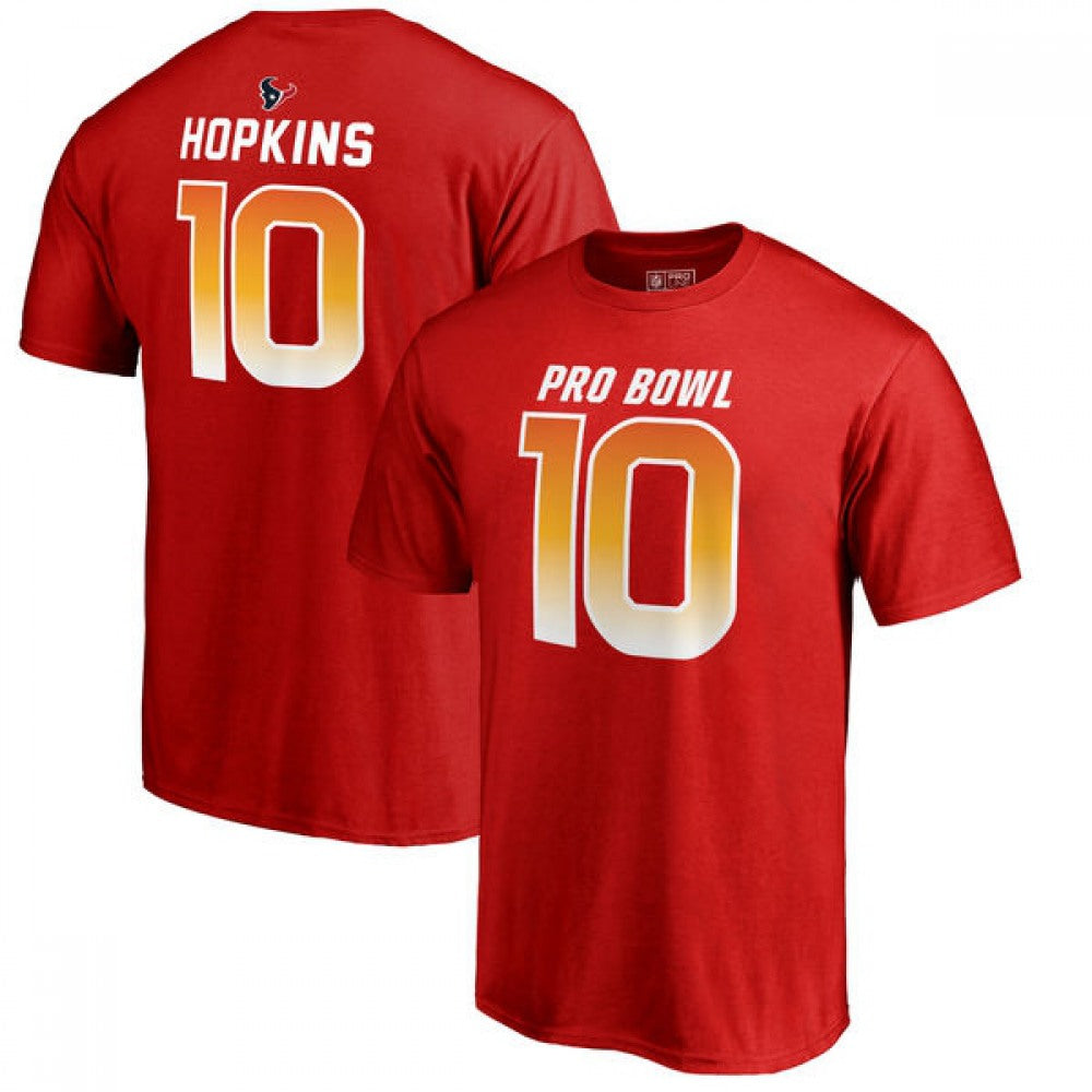 Texans #10 DeAndre Hopkins AFC Pro Line 2018 NFL Pro Bowl Red T-Shirt 