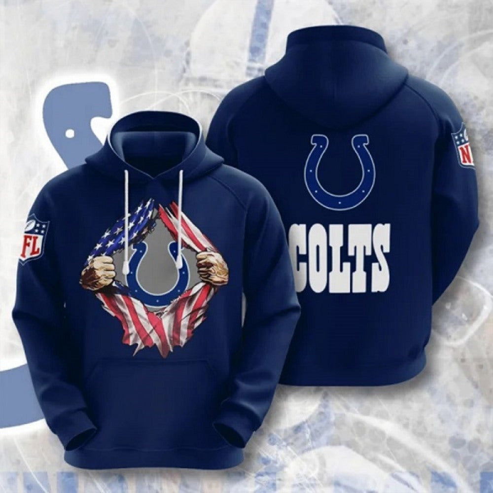 Men's Indianapolis Colts Blue 3D Trending T-Shirt Hoodie 