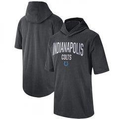 Men's Indianapolis Colts Heathered Charcoal Sideline Training Hoodie Performance T-Shirt 