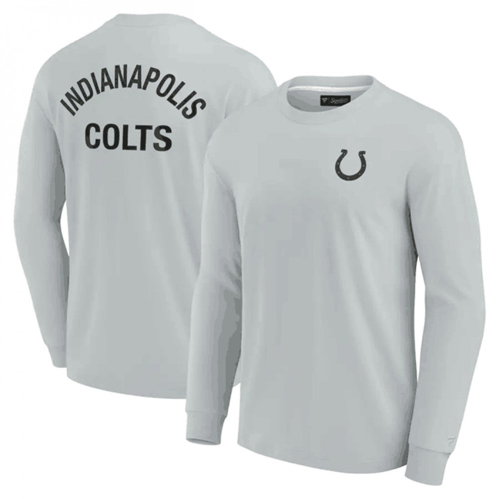 Men's Indianapolis Colts Grey Signature Unisex Super Soft Long Sleeve T-Shirt 