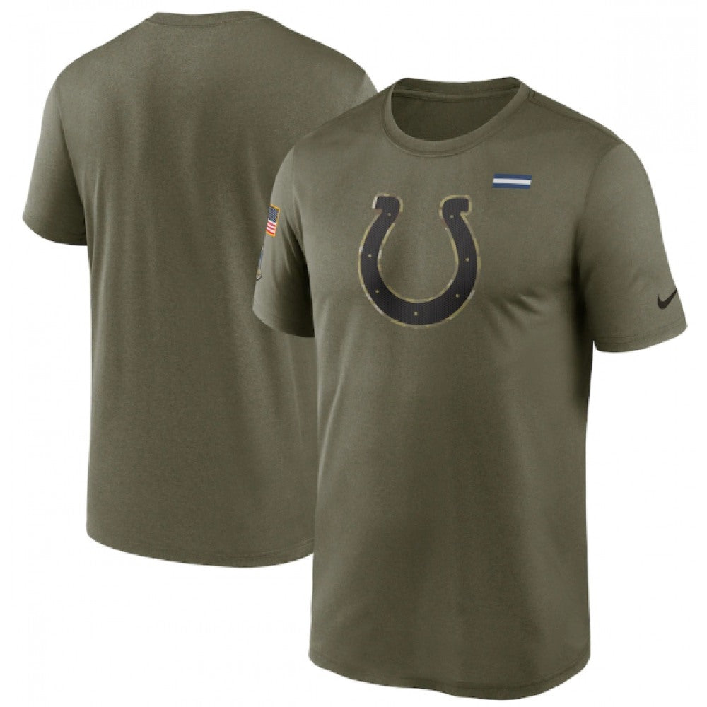 Men's Indianapolis Colts 2021 Olive Salute To Service Legend Performance T-Shirt 