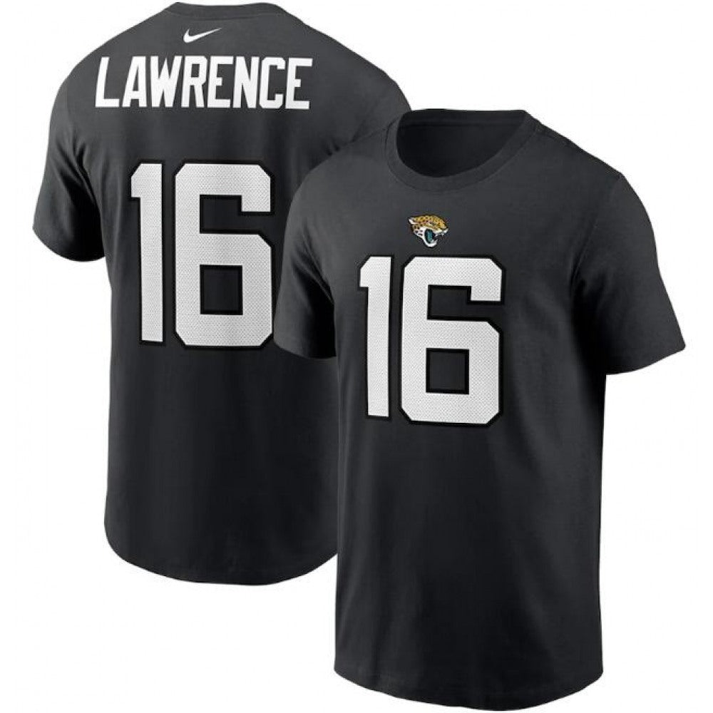Men's Jacksonville Jaguars #16 Trevor Lawrence 2021 Black NFL Draft First Round Pick Player Name & Number T-Shirt 