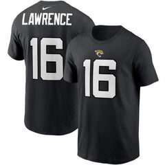 Men's Jacksonville Jaguars #16 Trevor Lawrence 2021 Black NFL Draft First Round Pick Player Name & Number T-Shirt 