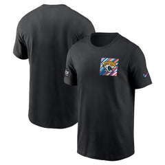 Men's Jacksonville Jaguars Black 2023 Crucial Catch Sideline Tri-Blend T-Shirt 