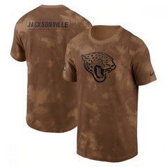 Men's Jacksonville Jaguars 2023 Brown Salute To Service Sideline T-Shirt 