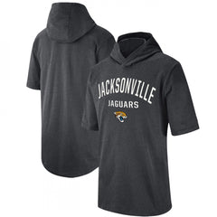 Men's Jacksonville Jaguars Heathered Charcoal Sideline Training Hoodie Performance T-Shirt 