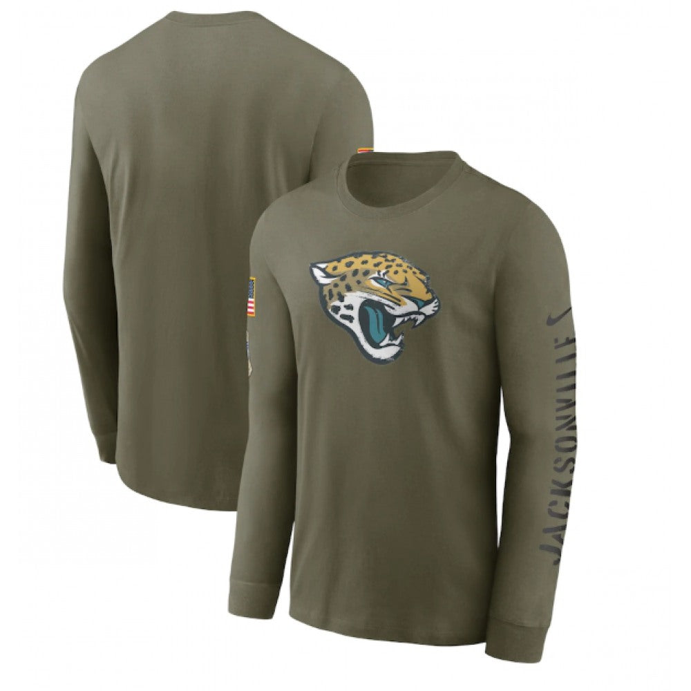 Men's Jacksonville Jaguars Olive 2022 Salute to Service Long Sleeve T-Shirt 