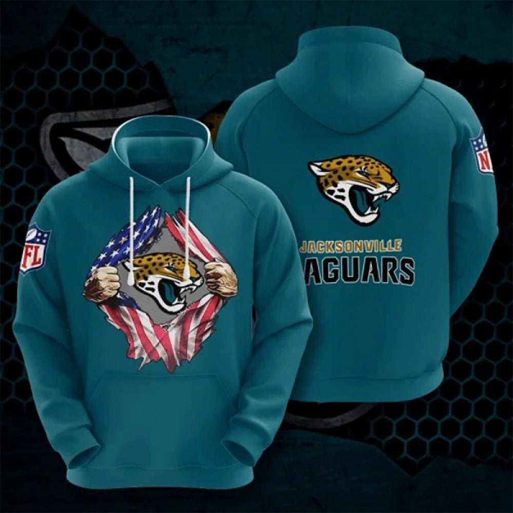Men's Jacksonville Jaguars Teal 3D Trending T-Shirt Hoodie 