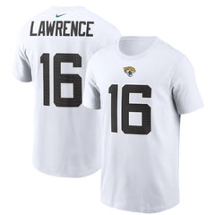 Men's Jacksonville Jaguars #16 Trevor Lawrence 2021 White NFL Draft First Round Pick Player Name & Number T-Shirt 
