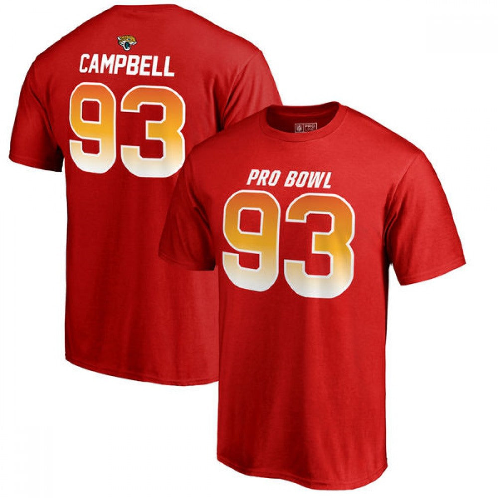 Jaguars #93 Calais Campbell AFC Pro Line 2018 NFL Pro Bowl Red T-Shirt 