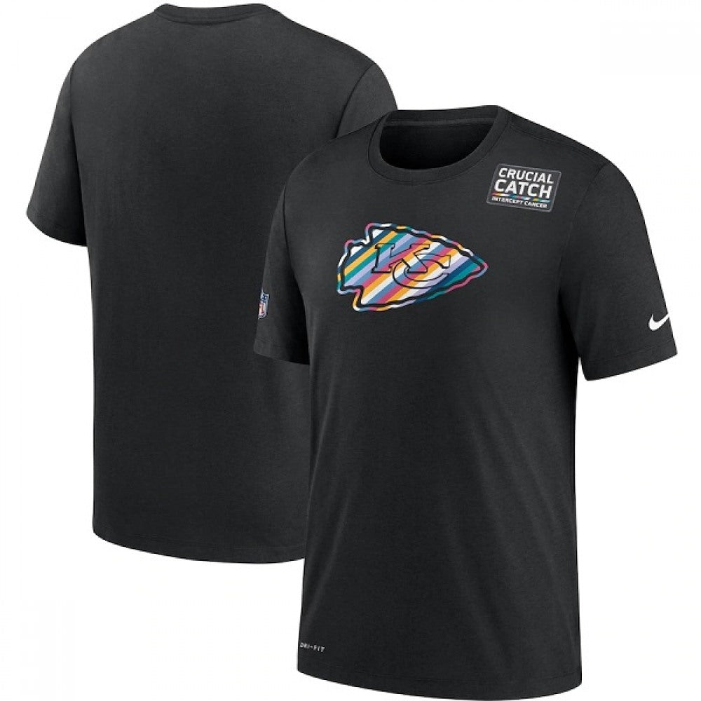 Men's Kansas City Chiefs 2020 Black Sideline Crucial Catch Performance T-Shirt 
